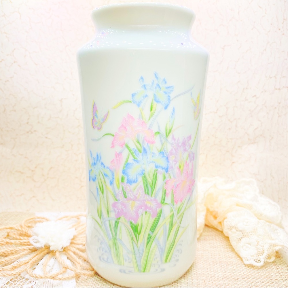 Arriving soon. Bright spring floral pastel vase